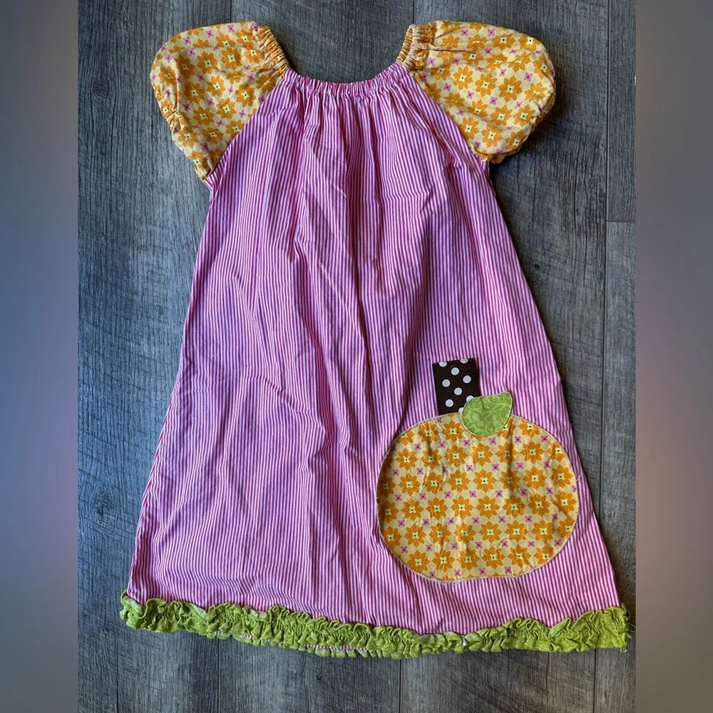 Smocked Kids Pumpkin Dress
